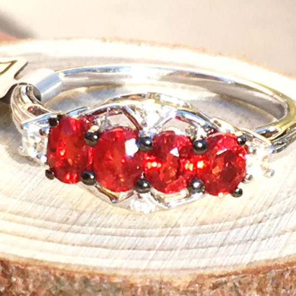 Genuine Ruby Ring 9K White Gold Size 6 Natural Gemstones - Only 1 Available! - Picture 9 of 16